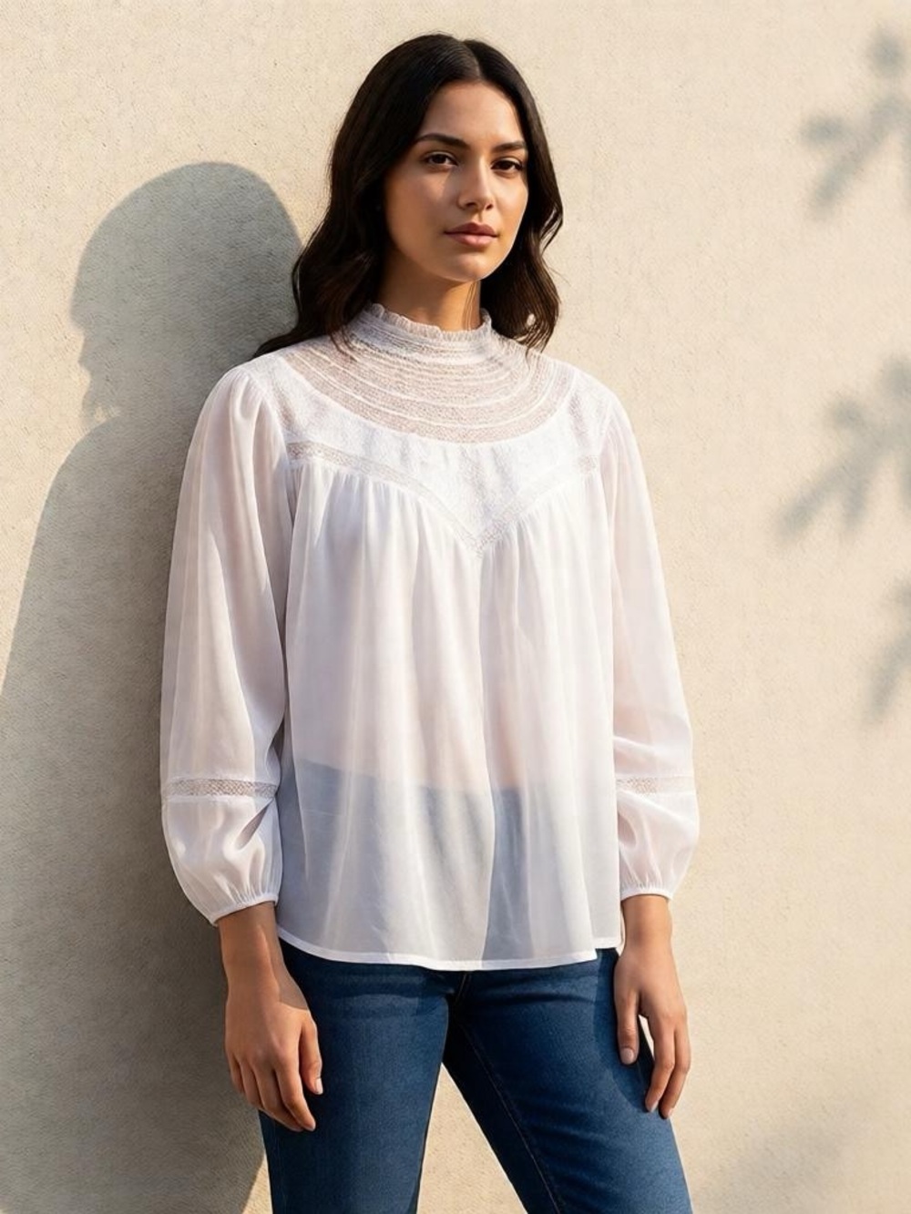 Urban Outfitters Lace Blouse | Romantic Cottagecore Victorian Long Sleeve Top S